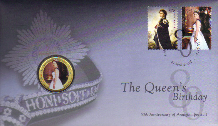 2006 Australia 50 Cents PNC (Queen's Birthday) K000061